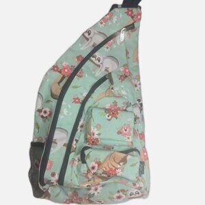 NGil Large Sling Bag, Sloth and Flower Womens Crossbody Purse, Multiple Pockets